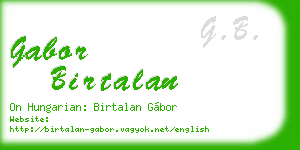 gabor birtalan business card