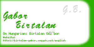 gabor birtalan business card